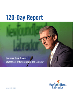 120-Day Report - Premier - Government of Newfoundland and