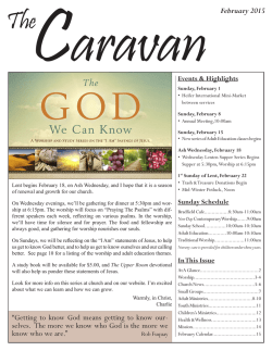 Caravan Newsletter - Covenant Presbyterian Church