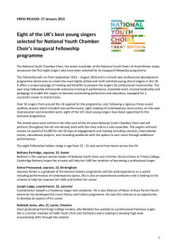 Press Release - National Youth Choir of Great Britain