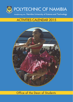 DOS Activities Calendar 2015 - Polytechnic of Namibia | Student