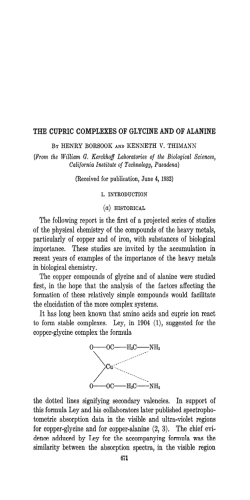 THE CUPRIC COMPLEXES OF GLYCINE AND OF