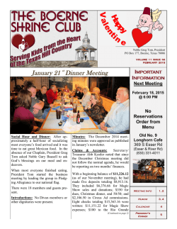 newsletter - Boerne Shrine Club