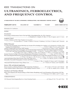 Table of Contents - IEEE Ultrasonics, Ferroelectrics and Frequency