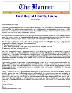 newsletter - First Baptist Church in Cuero