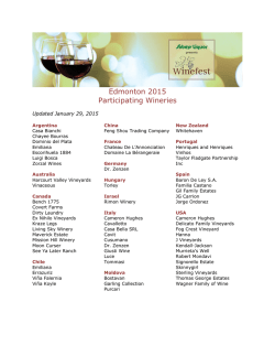 Edmonton 2015 Participating Wineries