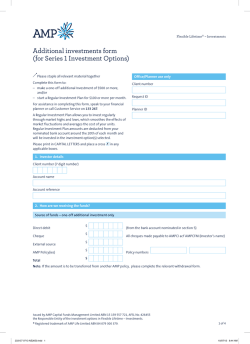 Additional investments form (for Series 1 Investment Options)