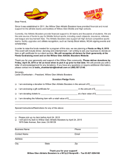 Fiesta Donation Letter - Willow Glen Athletic Boosters