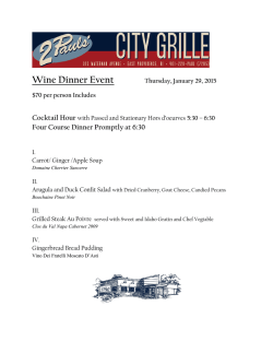 Wine Dinner Event - 2 Pauls City Grille