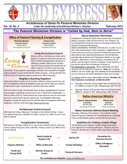 PMD EXPRESS February 2015 - Archdiocese of Santa Fe Youth