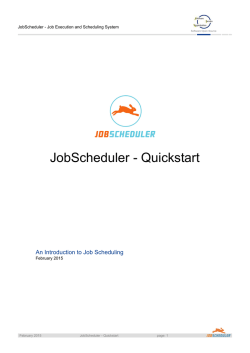 JobScheduler - Quickstart - SOS