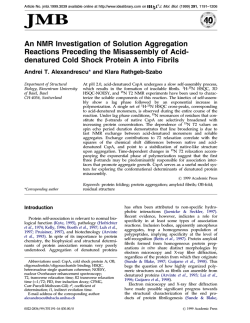 NMR studies on acid induced aggregation of CspA