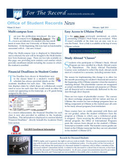 New Issue released 02/02/2015 - Student Records