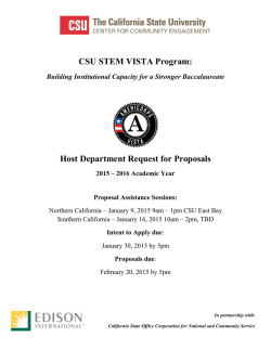 CSU STEM VISTA Program: Host Department Request for Proposals