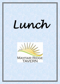 Lunch Menu - Mayfair Ridge Tavern