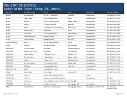 MINISTRY OF JUSTICE Justice of the Peace Listing (St. James)