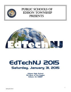 EdTechNJ 2015 - Edison Township Public Schools