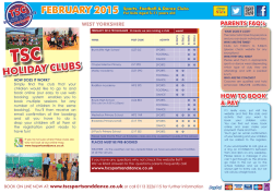 FEBRUARY 2015 HOLIDAY CLUBS
