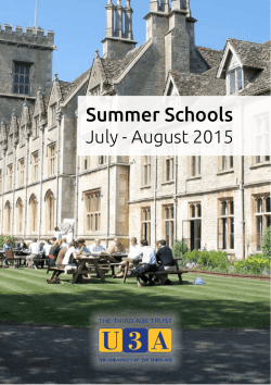 more info on Summer Schools 2015