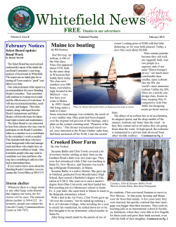 Click here for the February Edition of the Whitefield News Letter