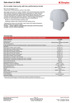 Data sheet Air-to-water heat pump with two performance levels: LA