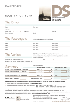 The Driver The Passengers The Vehicle Summary