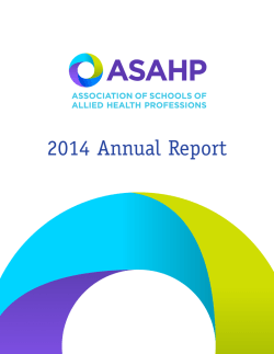 2014 Annual Report - The Association of Schools of Allied Health