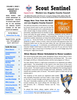 January 2015 Scout Sentinel Newsletter