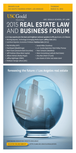 2015 REAL ESTATE LAW AND BUSINESS FORUM