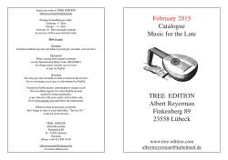 February 2015 Catalogue Music for the Lute TREE EDITION Albert