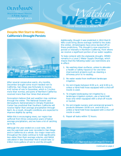 The February Edition of Our Watching Water Newsletter is Now