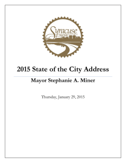 2015 State of the City Address Mayor Stephanie A