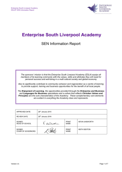 sen report - Enterprise South Liverpool Academy