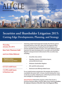 Securities and Shareholder Litigation 2015: Cutting