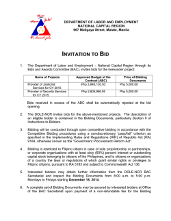 Invitation to Bid for Provider of Janitorial and Security - DOLE-NCR