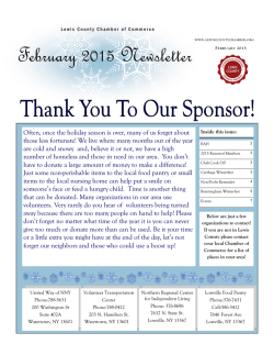 February 2015 - Lewis County Chamber of Commerce