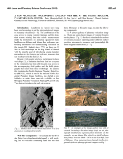 A NEW “PLANETARY VOLCANOLOGY ANALOGS” WEB SITE AT