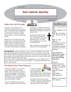 Current Newsletter - East Catholic School
