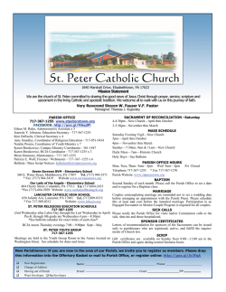 Download Latest (PDF) - St Peter Catholic Church