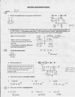 Answer Key to * Midterm Review Sheet