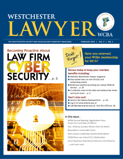 LAW FIRM SECURITY - Westchester County Bar Association