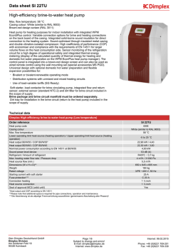 Data sheet High-efficiency brine-to-water heat pump: SI