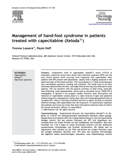 Management of hand-foot syndrome in patients treated