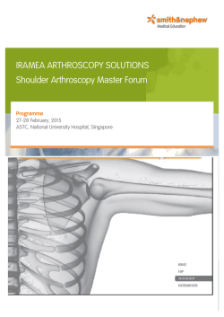 IRAMEA ARTHROSCOPY SOLUTIONS Shoulder Arthroscopy Master Forum