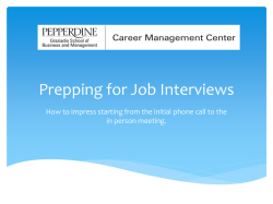 Job Interviews - Graziadio School of Business and Management