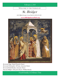 february 1, 2015 bulletin - St. Bridget Catholic Church
