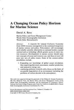 A Changing Ocean Policy Horizon for Marine Science