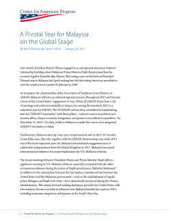 A Pivotal Year for Malaysia on the Global Stage