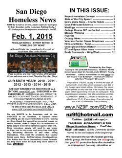 Feb. 1 edition of the San Diego Homeless News
