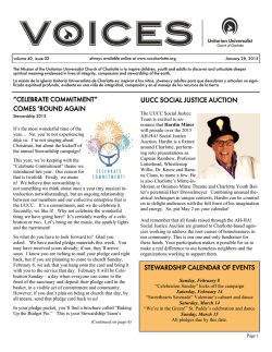 Voices 1/28/2015 - Unitarian Universalist Church of Charlotte