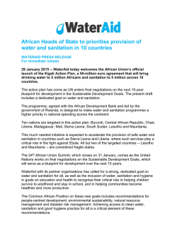 African Heads of State to prioritise provision of water and